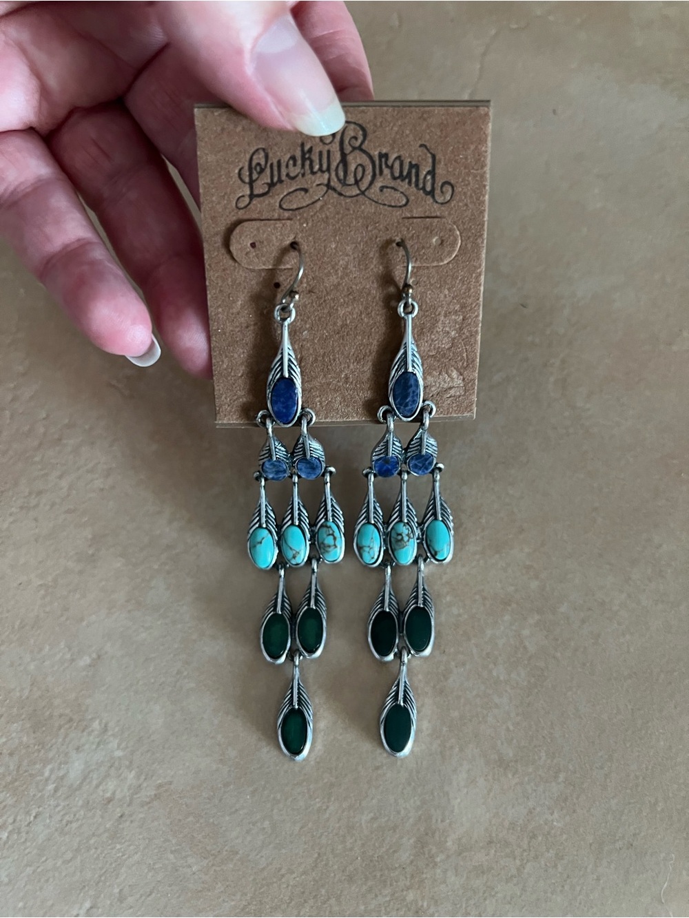 Lucky Brand feather earrings!